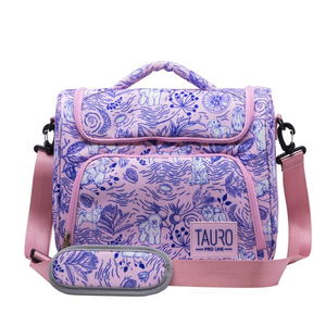 Pet Grooming Tool Bag with Adjustable Shoulder Strap Pink