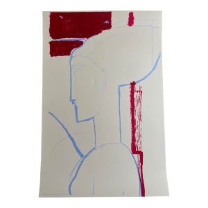 Amedeo Modigliani (1884-1920), Testa Scultorea, Printed in Italy Florence Mod057