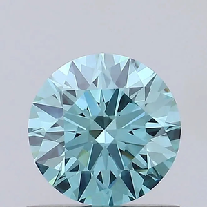0.78ct Round Lab Grown Diamond (Colour Fancy Vivid Green Blue, Clarity IF, Cut ID, IGI Certified)