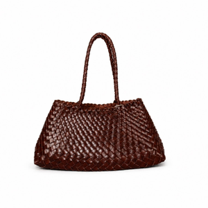 Hand Woven Shoulder Bag 'Donna' - Brown