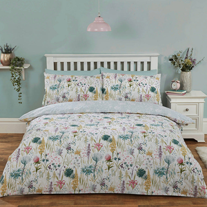 Ella Duck Egg Botanical Supersoft Duvet Set