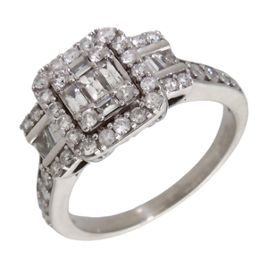Pre-Owned 14ct White Gold Mixed Cut Diamond Cluster Ring