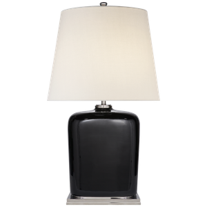 Thomas O'Brien by Visual Comfort Signature Mimi Table Lamp in Black with Linen Shade