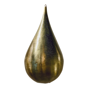 Large Brass Pierced Metal Pendant Light