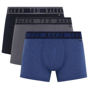 Mens 3-Pack Cotton Trunks Underwear (Sodalite Blue/Folkstone Grey/Navy)