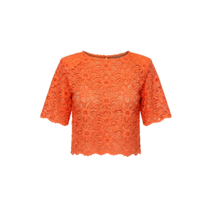Fibi Sun Orange Lace Top Blouse (L)