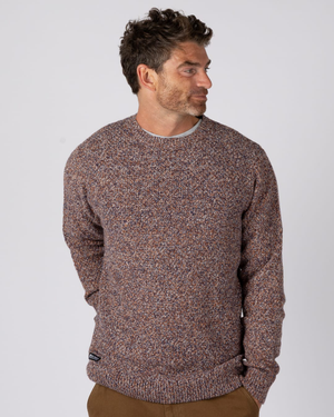 Bury Knitted Mens Jumper in Brown