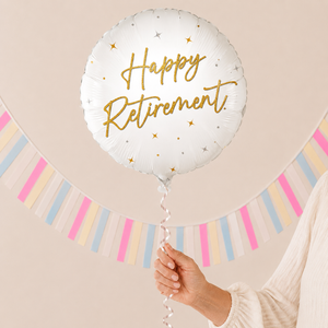 Happy Retirement Gold Holographic Balloon
