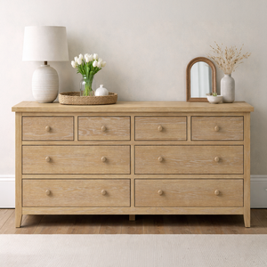 Westbrook Whitewash Oak 8 Drawer Chest