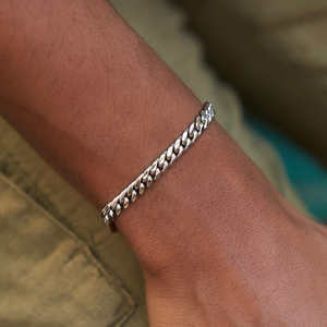Miami Cuban Bracelet in White Gold -5mm