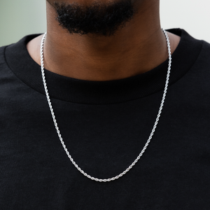 Rope Necklace in White Gold - 2mm