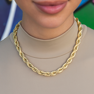 GLD Rope Necklace in Yellow Gold- 8mm