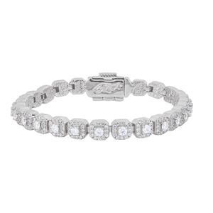 Clustered Moissanite Tennis Bracelet in Sterling Silver - 6MM