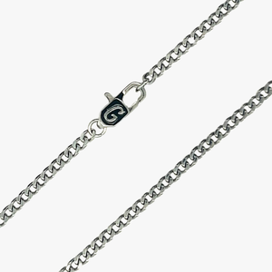 Micro Cuban Chain in White Gold - 2mm