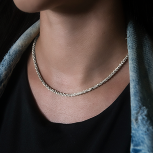 Popcorn Chain in White Gold- 4mm