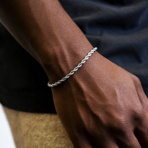 Adjustable Rope Chain Bracelet in Yellow Gold or White Gold - 4mm