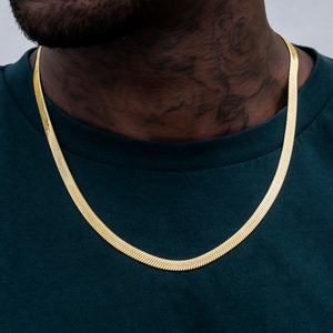 Herringbone Chain in Yellow Gold- 6mm