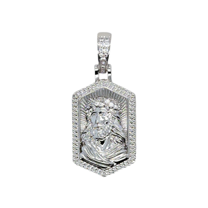 Icon Jesus Pendant in White Gold