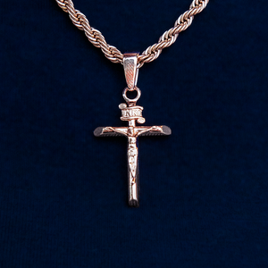Crucifix Cross Pendant in Rose Gold