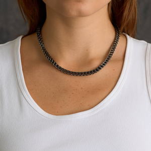 Franco Chain Necklace in Black - 6mm