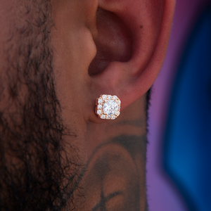 Micro Clustered Diamond Earrings - Rose Gold
