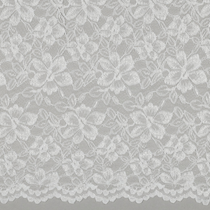 Tissu dentelle bordure festonnée - Blanc