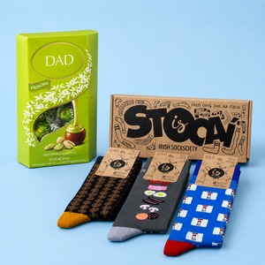 Best Dad Gift Box by Irish Socksciety & Dad Lindt Lindor Pistachio 200g
