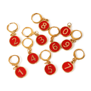 Set de 10 marqueurs de maille numérotés - Rouge