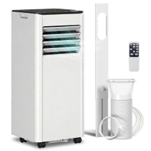 HOMCOM Aire Acondicionado Portátil 9000 BTU 4 en 1 Enfriamiento Deshumidificador Ventilador Temporizador para 28 m² Blanco