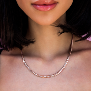 South Beach CubanTM Necklace in Rose Gold- 5mm