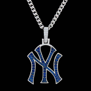 New York Yankees Official MLB Logo Pendant in White Gold