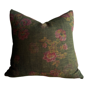Gracie Floral Pillow in 100% Linen With Down Insert 20" 20"