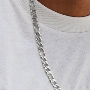 Figaro Necklace in White Gold- 9mm