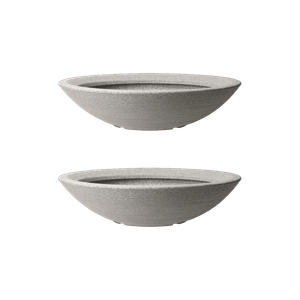 Varese Low Bowl Planter 60cm Set of 2 - Alpine Grey