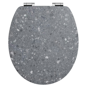 Orchard Charcoal Grey Stone Effect MDF Soft Close Toilet Seat
