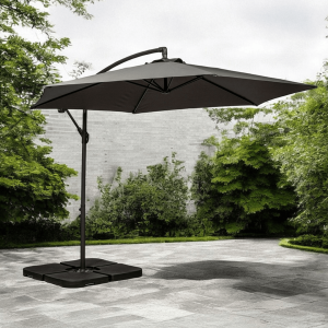 3m Cantilever Garden Round Parasol - Grey