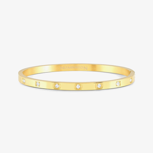 Nomination Pretty Bangles Gold Plated Square Set Cubic Zirconia Medium Bangle 029514/012