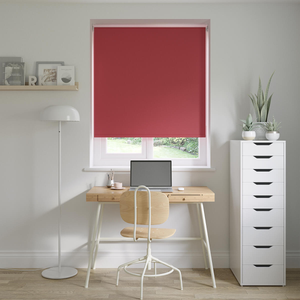 No Drill Libra Scarlett Red Roller Blinds: 1765mm x 1016mm Recess