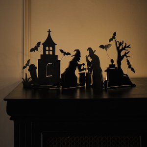 Brühende Hexen LED-Halloween-Fensterdeko mit Timer