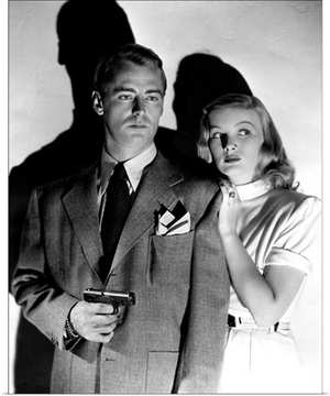 Alan Ladd and Veronica Lake in The Blue Dahlia - Vintage Publicity Photo