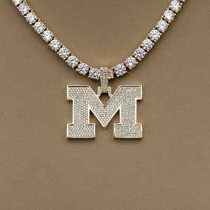 University of Michigan Wolverines Official NCAA Micro Logo Pendant in Yellow Gold