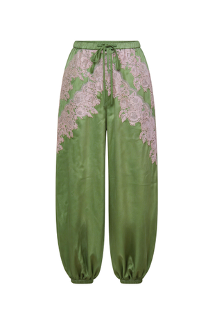 Emmie Lace-Detail Satin Balloon Trousers (XL)