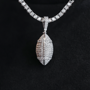 Iced Football Pendant in White Gold