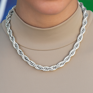 Rope Chain in White Gold- 8mm