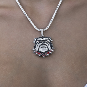 Georgia Bulldogs Mascot in White Gold