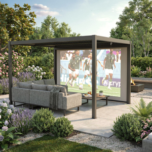 Maze - Como Pergola Pull Down Projector Screen to fit within 4m width - Grey
