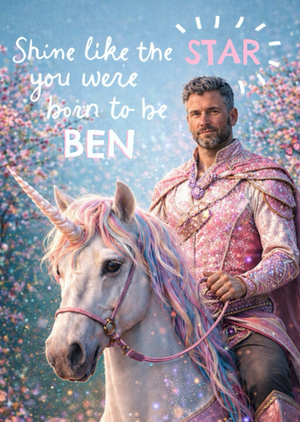 Shine Like The Star You Were Born To Be Photo Upload Unicorn Card