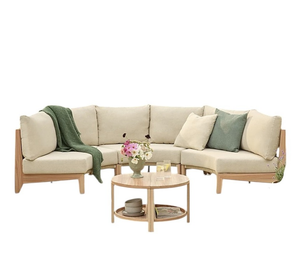 George Home Santorini Natural Curve 5 Piece Outdoor Sofa Set Modular Sofa