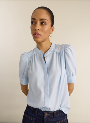 Ann Short Sleeve Blouse - UK 12 | EU 38 | US 08 / Ice Blue