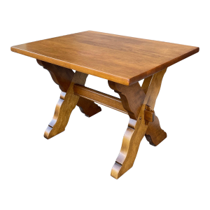 Vintage Heywood Wakefield Traditional Golden Maple Trestle Style Side Table